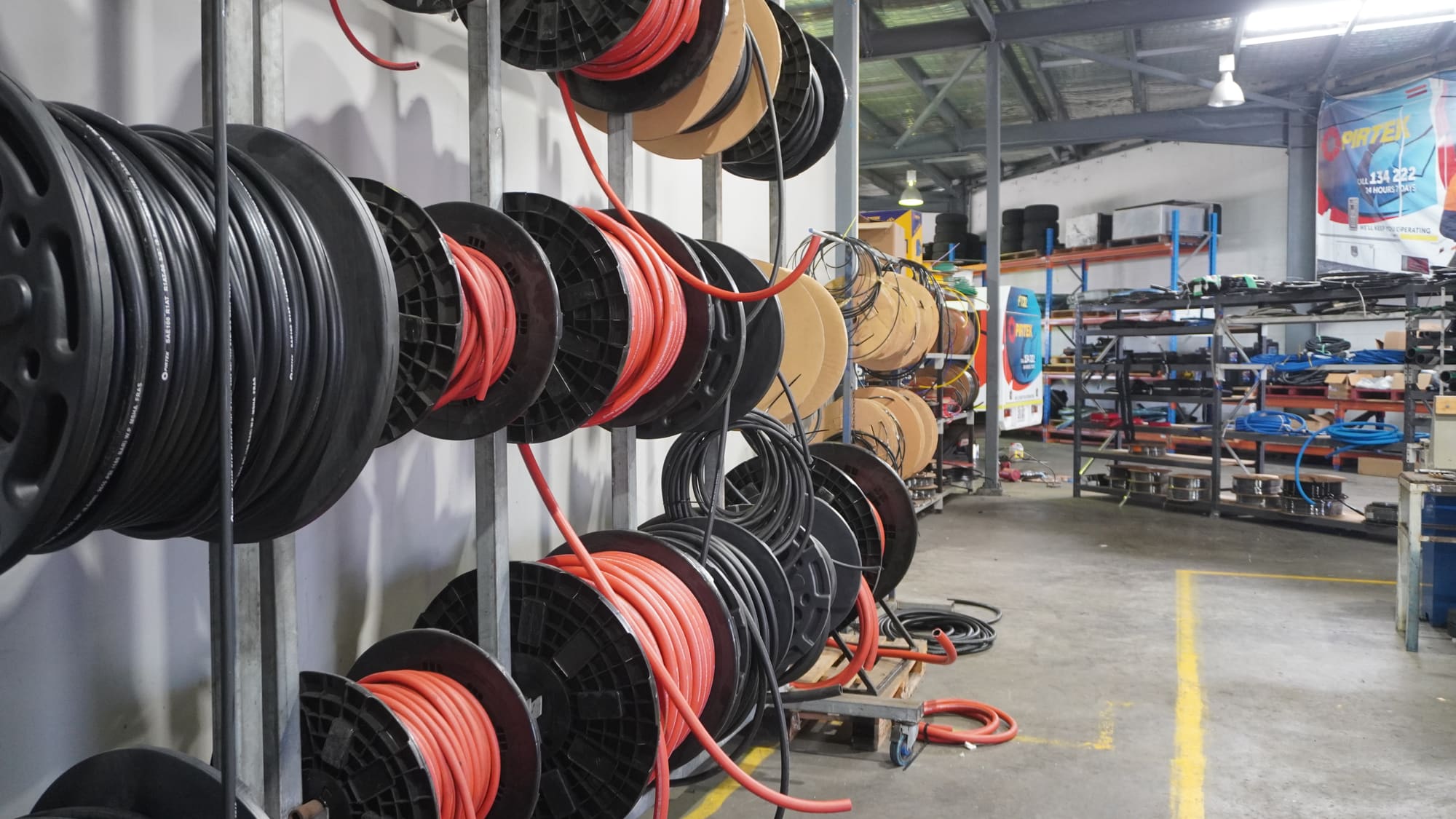 Hydraulic hose reels and stock at Pirtek Townsville
