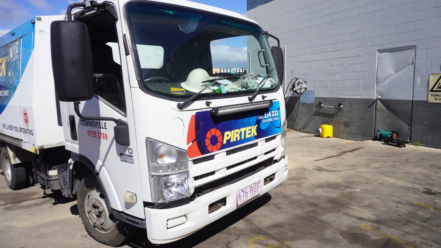 Pirtek Townsville mobile hydraulic service unit at the Garbutt depot, ready for on-site hose repair