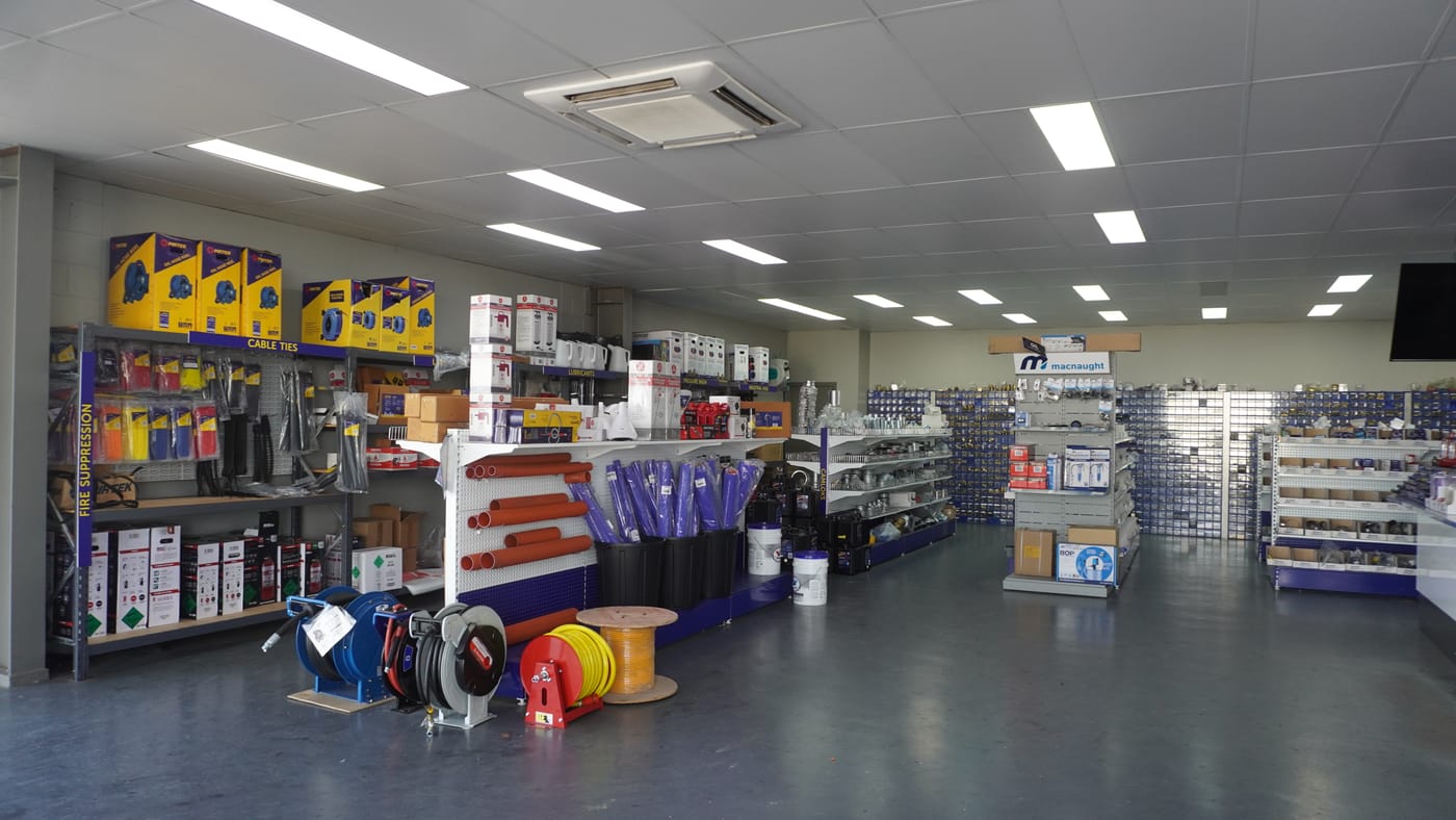 Hose and parts stock at Pirtek Townsville's Garbutt store